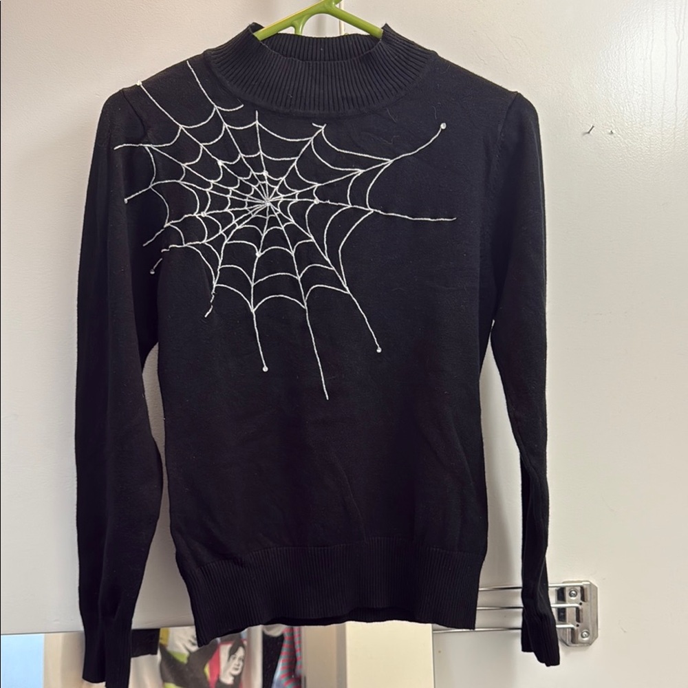 Black Spider Web Sweater